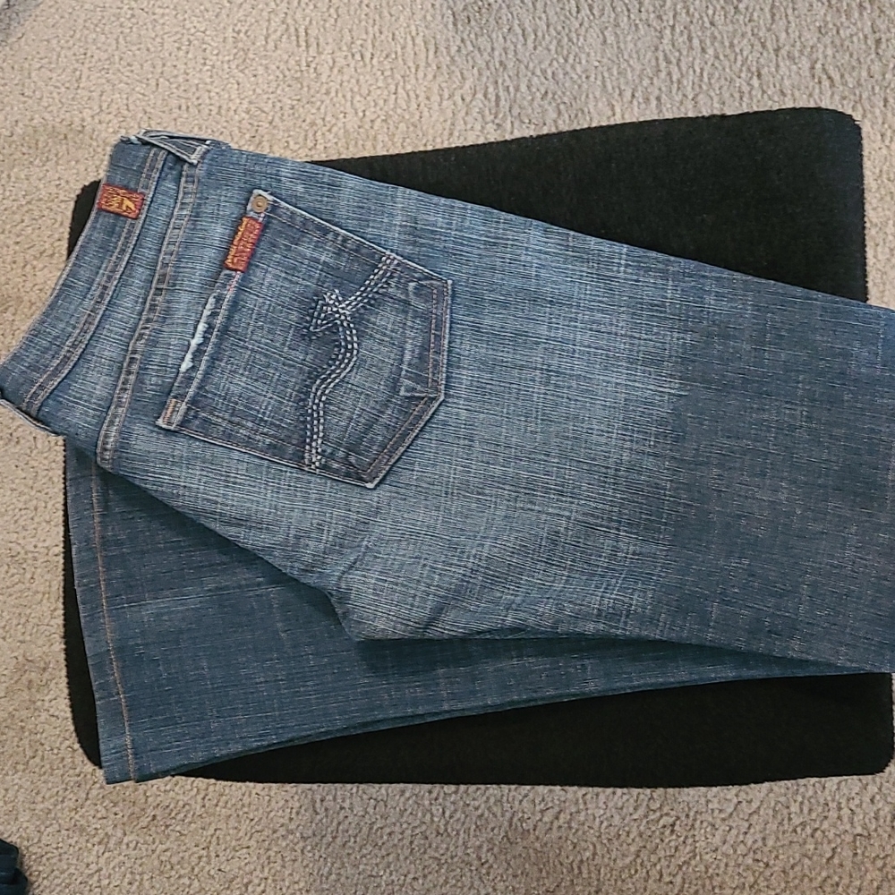 7 For All Mankind, lowrise bootcut jeans, size 27